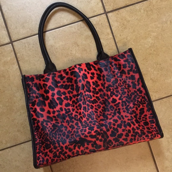red leopard print bag